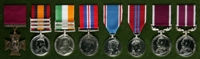 Robert Scott  : (L to R) Victoria Cross; Queen's South Africa Medal with clasps 'Elandslaagte', 'Defence of Ladysmith', 'Belfast'; King's South Africa Medal with clasps 'South Africa 1901', 'South Africa 1902'; 1939-45 War Medal; 1937 Coronation Medal; 1953 Coronation Medal; Long Service and Good Conduct Medal; Meritorious Service Medal